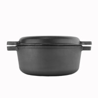 Gusseisen Kochtopf 6 L mit Grillpfanne