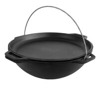 Gusseisen Kasan Wok 4 L mit Pfannendeckel