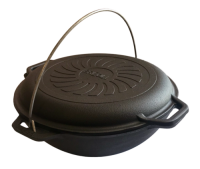 Gusseisen Kasan Wok 4 L mit Pfannendeckel