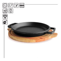 Brizoll Servierpfanne aus Gusseisen 24 cm H-2,5 cm mit...
