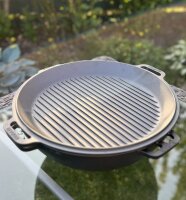 Kasan 12 Liter mit Grilldeckel Gusseiaen mit Ofen Gulaschkessel