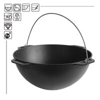 Utschak mit 2 Ablagen + Gusseisen Kasan 10 L. mit Pfannendeckel KAZAN WOK Set