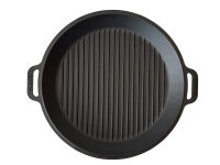 ROBARIl Gusseisen Grillplatte rund D: 40 cm Grillpfanne...