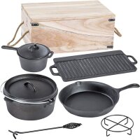 7-teiliges Dutch Oven Set mit Holzkiste und viel...