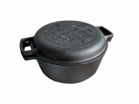 Gusseisen Kochtopf 4L mit Grillpfanne